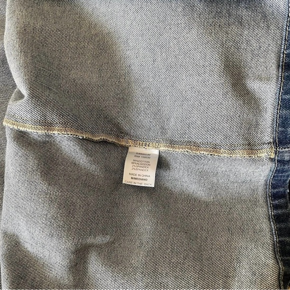Blue Medium Wash Button-up  Midi Distressed Denim Jacket Dress - Picture 10 of 11
